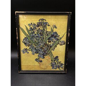Vincent Van Gogh "Vase of Irises" Framed 1920’s Antique Frame